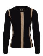 Vmgold New Rib Ls O-Neck Pullover Vero Moda Black