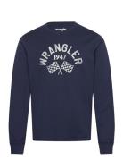 Ls Graphic Tee Wrangler Navy