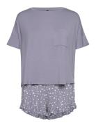 Pj Short Loosefit Flowers Hunkemöller Grey