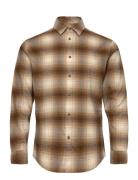 Slhslimowen-Flannel Shirt Ls Noos Selected Homme Brown