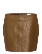 Akelamw Leather Skirt My Essential Wardrobe Brown