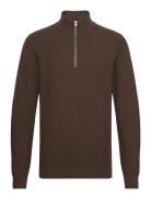 Cfkarl 0160 Structured Halfzip Knit Casual Friday Brown