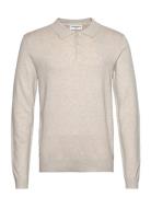 Long Sleeve Knitted Poloshirt Lindbergh Cream