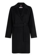 Reg Df Wool Belted Coat Tommy Hilfiger Black