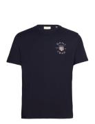 Print Ss Tshirt GANT Navy