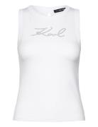 Karl Rhinest Tank Top Karl Lagerfeld White