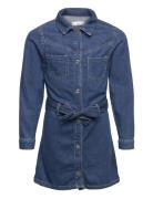 Denim Shirt Dress Mango Blue