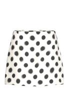 Polka-Dot Satin Mini-Skirt Mango Cream