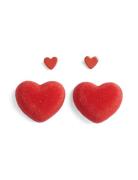 Pcnikki 2-Pack Earrings Pieces Red