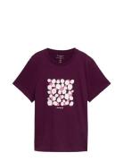 T-Shirt Crew Neck Artwork Tom Tailor Burgundy