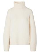 Slfgabella Ls Knit High-Neck Noos Selected Femme Cream