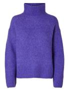 Slfgabella Ls Knit High-Neck Noos Selected Femme Purple