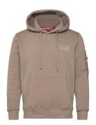 Back Print Hoody Alpha Industries Beige