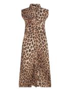 Leopard-Print Shirt Dress Mango Brown