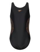 Girls Placmement Muscleback Speedo Black