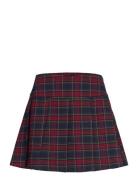 Pleated Check Skirt Mango Navy