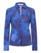 Floral Print Shirt Mango Blue