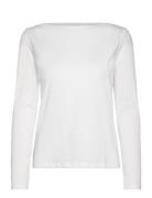 Long-Sleeved Boat-Neck T-Shirt Mango White