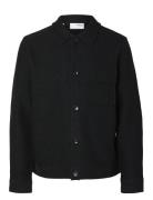 Slhnealy Ls Knit Shirt Jacket Noos Selected Homme Black