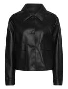 Leather-Effect Jacket With Pockets Mango Black