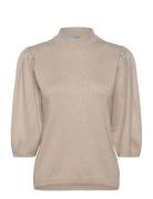 Mskylina High Neck Knit T-Shirt Minus Beige