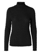 Slftimmi Ls High Neck Structure Top Selected Femme Black