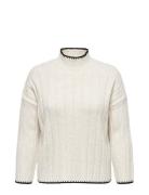 Carchick Stitch Ls Highneck Pull Knt ONLY Carmakoma White