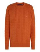 Classic Cotton Cable Crew Neck Tommy Hilfiger Orange