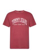 Tjm Reg Arc Varsity Washed Tee Tommy Jeans Red