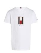 Flag Embroidered Reg Tee Ss Tommy Hilfiger White