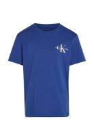 Chest Monologo Ss T-Shirt Calvin Klein Blue