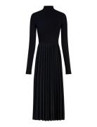 Rib Mix F&F Pleated Dress Ls Tommy Hilfiger Black