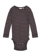 Body L/S Modal Striped Petit Piao Brown