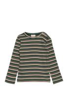 T-Shirt L/S Modal Multi Striped Petit Piao Green