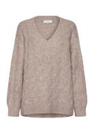 Cable Knit V-Neck Rosemunde Beige