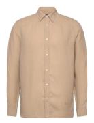 Reg Ls Clean Linen Shirt J. Lindeberg Beige