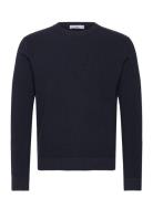 Ribbed Cotton Knitted Sweater Mango Navy