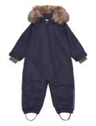 Baby Snowsuit W. Fake Fur En Fant Navy