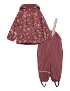 Rainwear Set - Aop, W. Fleece CeLaVi Red