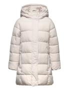 Hood Quilted Coat Mango Cream