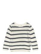 Knit Striped Sweater Mango White