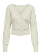 Onlelina Ls V-Neck Pullover Ex Knt ONLY Cream