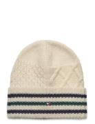 Th Flag Cable Knit Beanie Tommy Hilfiger Cream