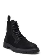 Tatum Suede Lace-Up Boot Les Deux Black