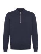 Mens Pullover Lg. Sleeve Polo Neck Denham Navy