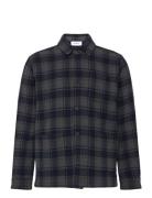 Jason Check Wool Overshirt 2.0 Les Deux Navy