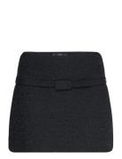 Tweed Mini-Skirt With Decorative Belt Mango Black