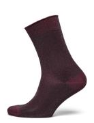 Pernille Glitter Socks Mp Denmark Burgundy