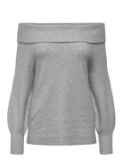 Onljeanett Life L/S Off Shoulder Cc Knt ONLY Grey