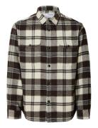 Slhloosepablo Ls Check Overshirt W Selected Homme Brown